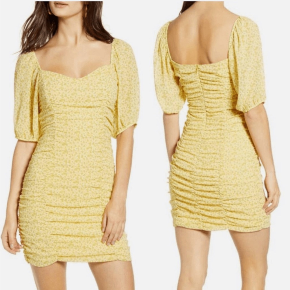 All in Favor Sasha Ruched Mini Dress size S